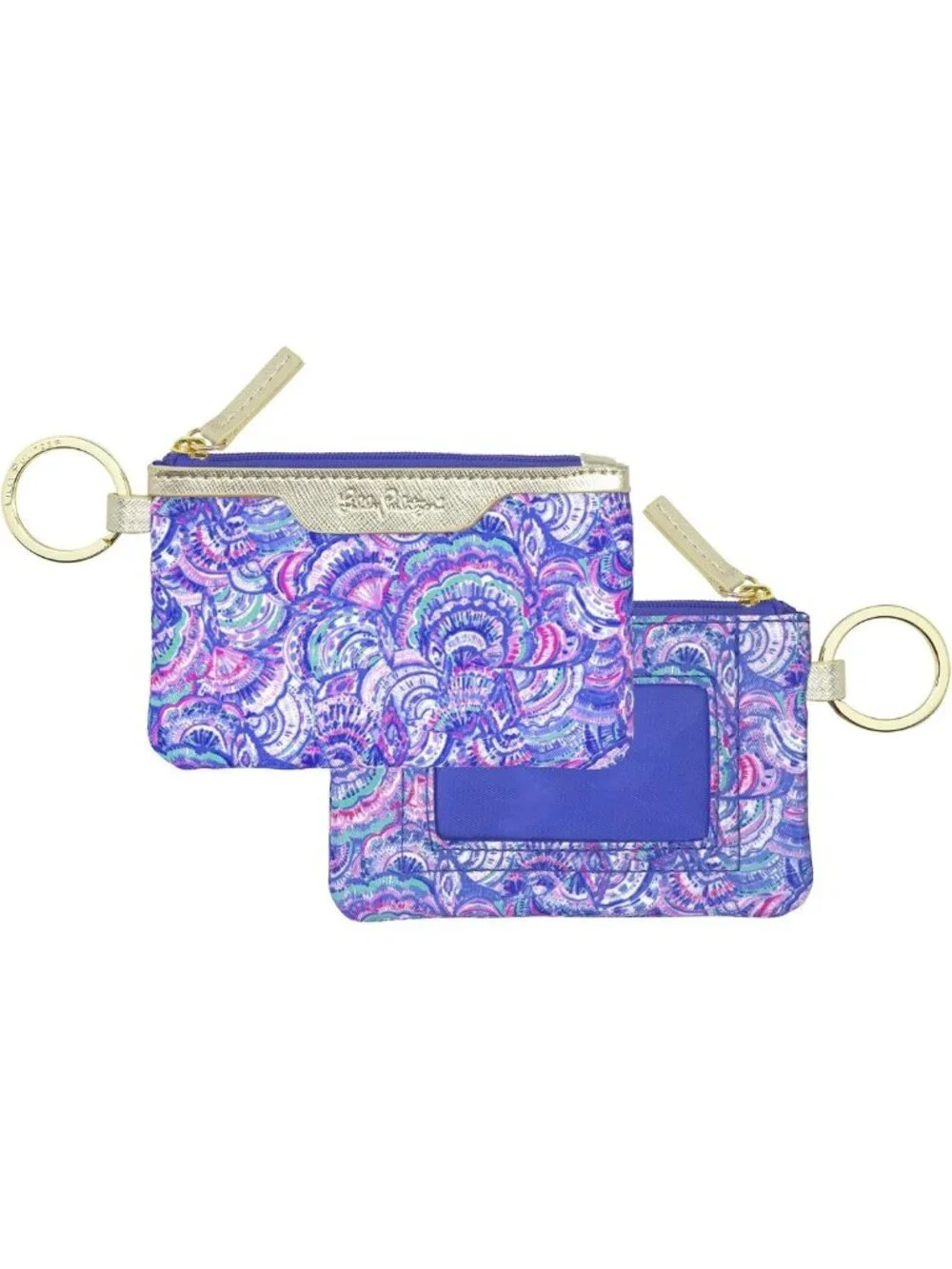 Colorful Zip Card Case ID Wallet - Happy As A Clam Design, Perfect for Travel